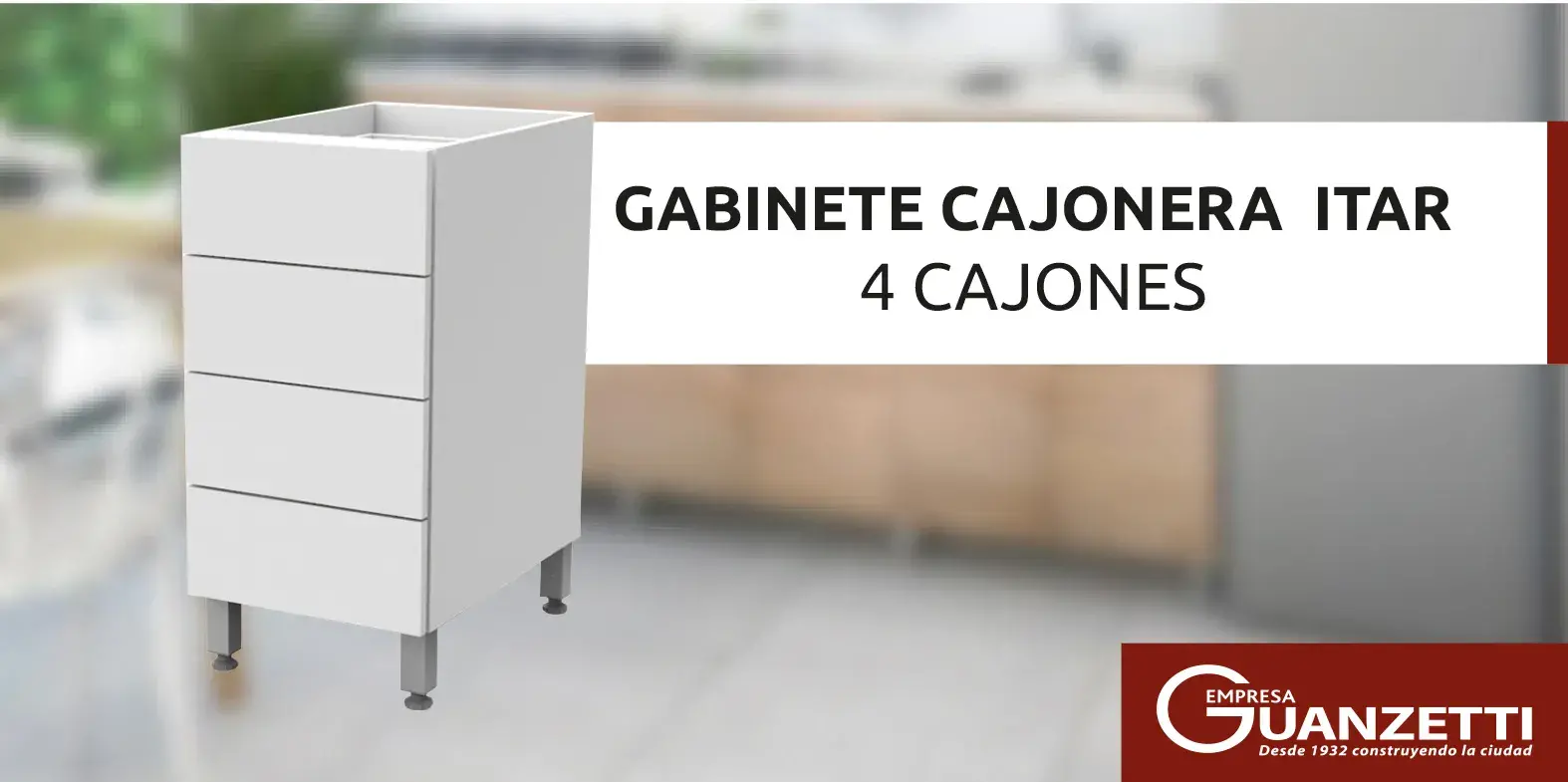 Gabinete Cajonera para 4 cajones 40cm 400x700x564