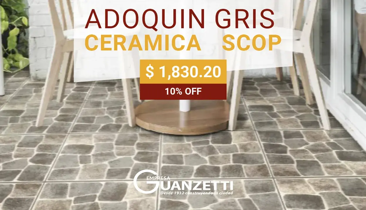 Ceramica Adoquin Gris Scop 45,3 X 45,3 Cj.2,05 M2