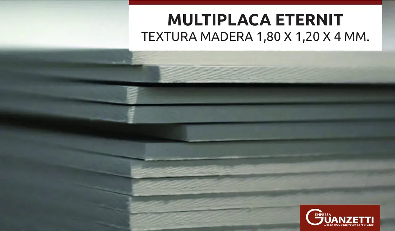 Multiplaca Eternit Textura Madera 1,80X1,20X4Mm