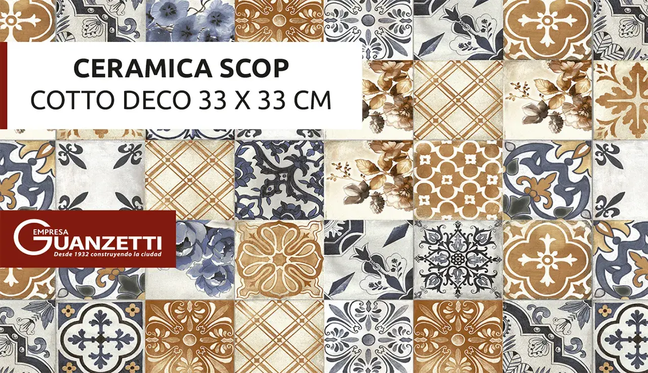 Ceramica Cotto Deco 33 X 33 Cj 1.96 M2 Scop