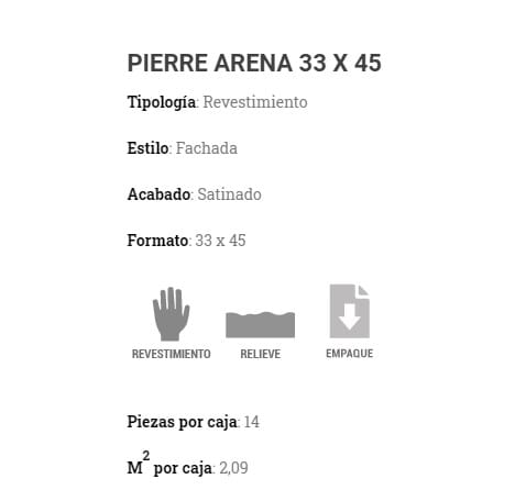 Ceramica Scop Pierre Arena 33 x 45,3 Cj. 2,09 M2 