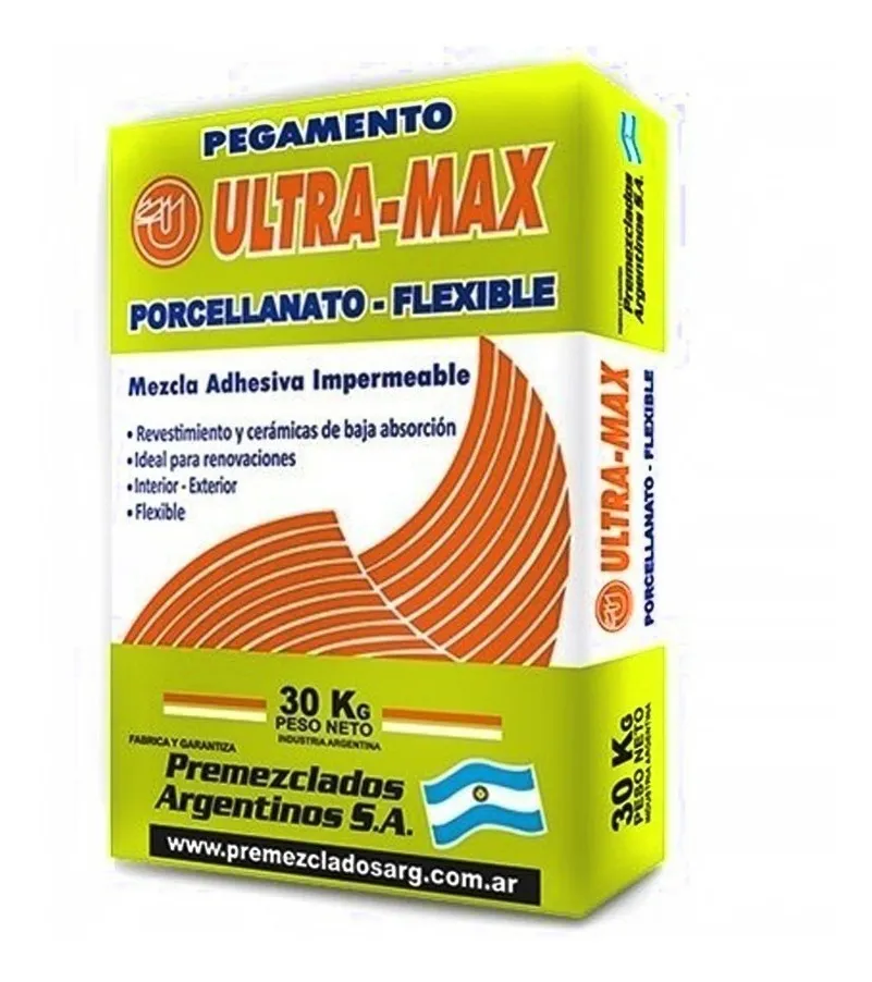 Ultra Max X 30 Kg. Blanco Pegamento Para Porcelanato