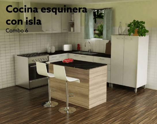 Mueble de Cocina Esquinera con Isla Combo 6