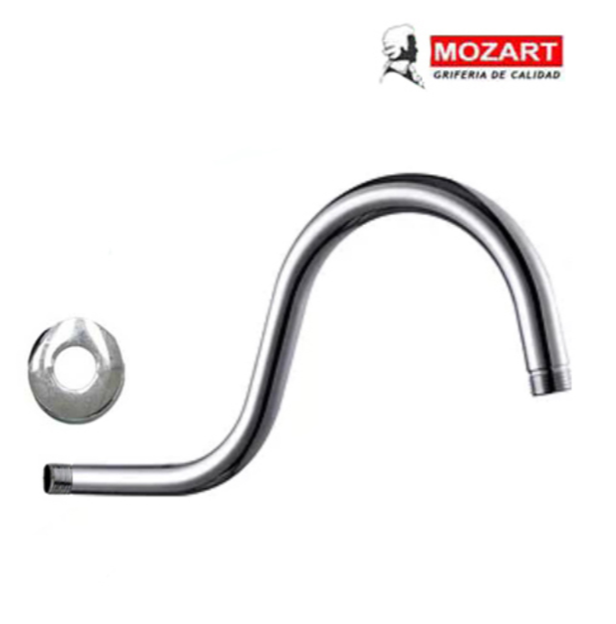 BRAZO P/LLUVIA MOZART METALICO 40CM ROSETA CURVO 8137