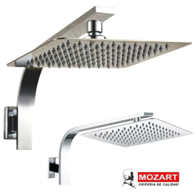 DUCHA 8" MOZART Y BRAZO RECT 42CM CURVO ALTO 8133