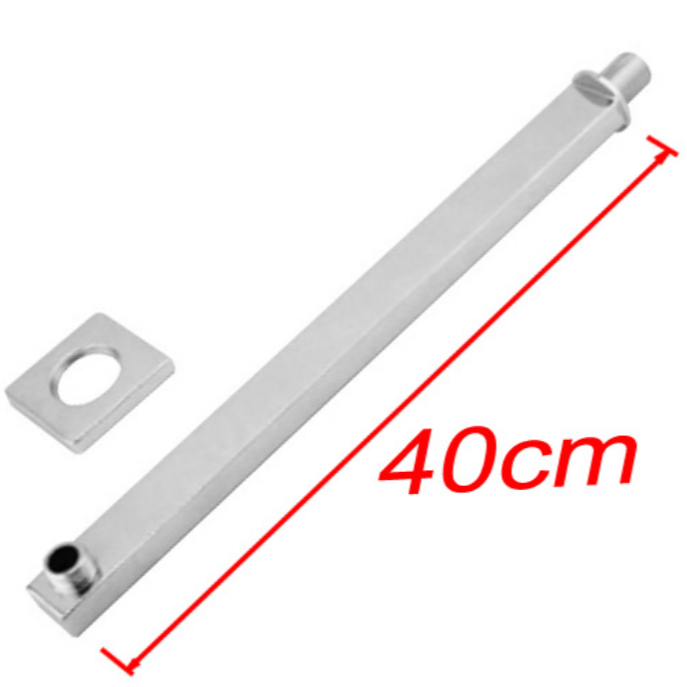 BRAZO P/LLUVIA MOZART RETANG.42CM RECTO C/ROSETA CUAD 8129