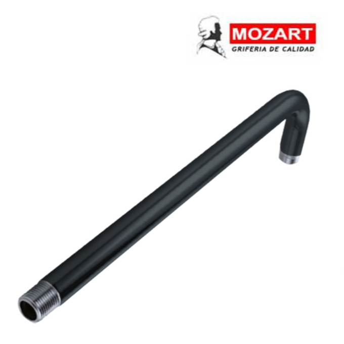 BRAZO P/LLUVIA MOZART NEGRO 90° 40CM AC.INOX  9951 I3E S