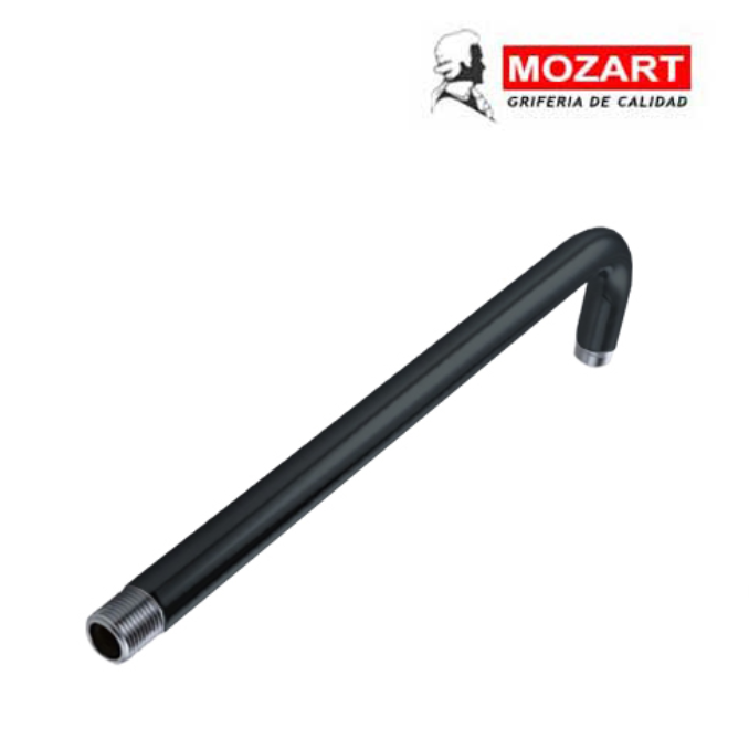 BRAZO P/LLUVIA MOZART NEGRO 90° 35CM AC.INOX  9950