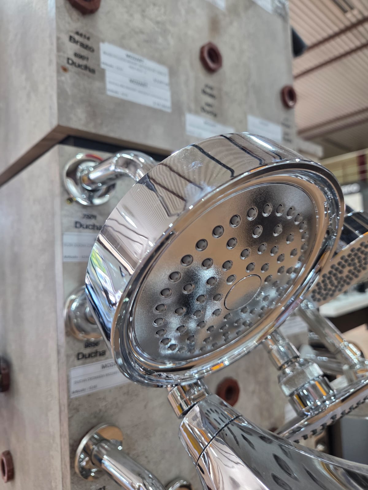 FLOR DUCHA C/BRAZO MOZART ACERO PULIDO 7501