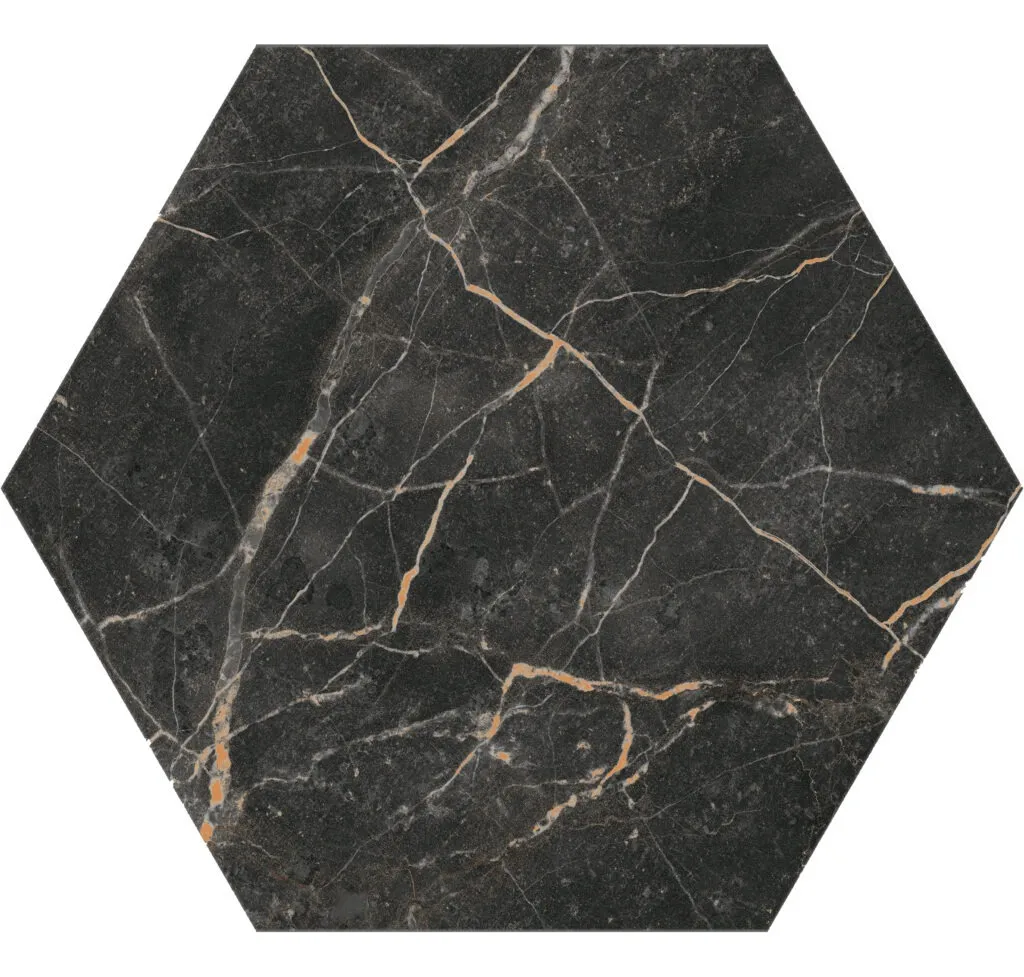 CER. MISIONES HEXAGONAL 17X19,5 CJ.1M2 BLACK SAUDI BC1501